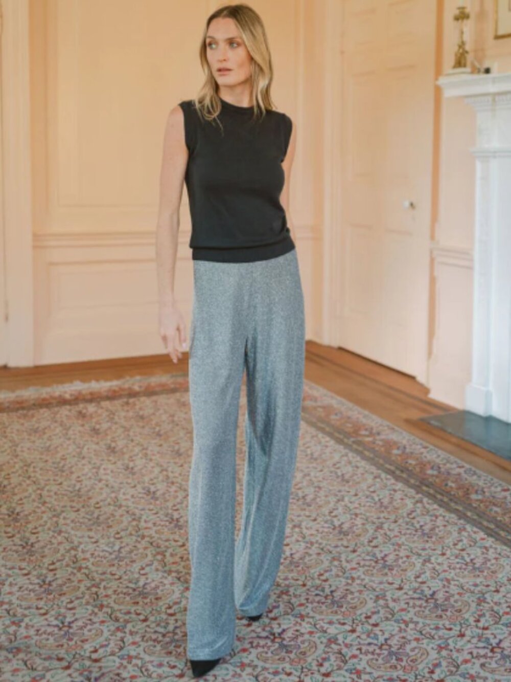 Silver Metallic Pant - Julia Amory - Small